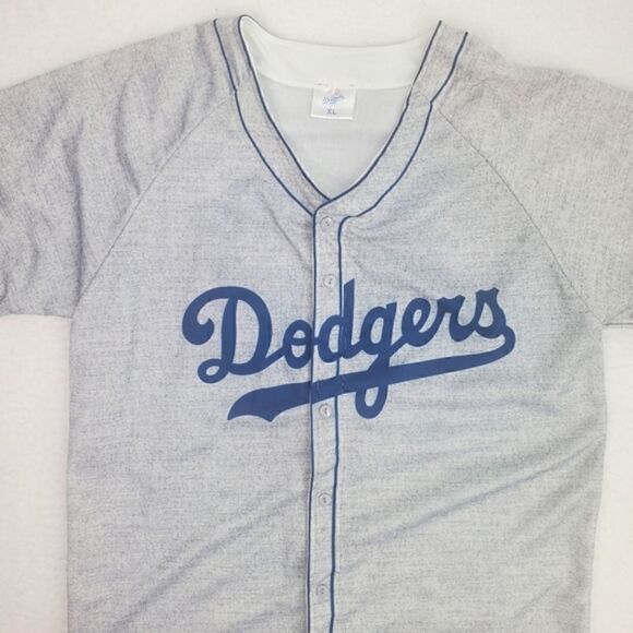 Dodgers Jackie Robinson Replica Jersey Button Up Tshirt Size XLarge - Picture 9 of 17